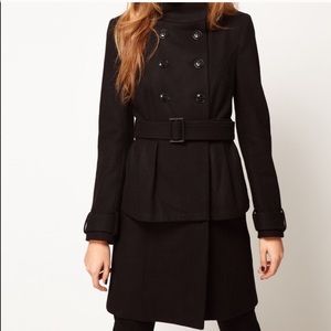 ASOS Belted Wool Peplum Coat